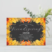 Friendsgiving Feest Thanksgiving Diner Herfst Kaart (Staand voorkant)