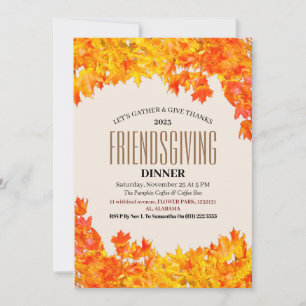 Friendsgiving Feest Thanksgiving Diner Herfst Kaart