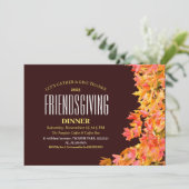Friendsgiving Feest Thanksgiving Diner Herfst Kaart (Staand voorkant)