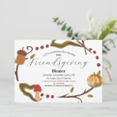 Friendsgiving Feest Thanksgiving Diner Herfst Kaart (Staand voorkant)