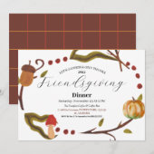 Friendsgiving Feest Thanksgiving Diner Herfst Kaart (Voorkant / Achterkant)