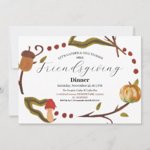 Friendsgiving Feest Thanksgiving Diner Herfst Kaart