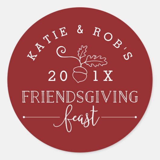 Friendsgiving Feest Thanksgiving Ronde Sticker (Voorkant)