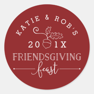 Friendsgiving Feest Thanksgiving Ronde Sticker