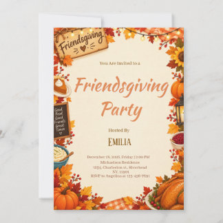 Friendsgiving Feest Uitnodiging