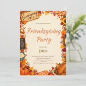 Friendsgiving Feest Uitnodiging (Staand voorkant)
