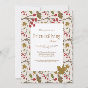 FriendsGiving Feest Vrienden thanksgiving Diner Kaart