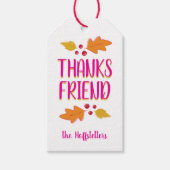 Friendsgiving Feestmaal | Roze & Goud Cadeaulabel (Voorkant)