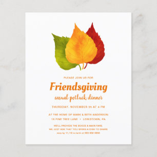 FRIENDSGIVING FESTIVE FALL LEAVES BUDGET INVITE