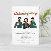 Friendsgiving Friend Thanksgiving Dinner Party Kaart (Staand voorkant)
