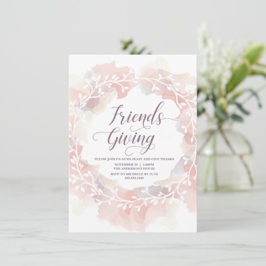 Friendsgiving, Friends Giving Herfst Uitnodiging (Staand voorkant)