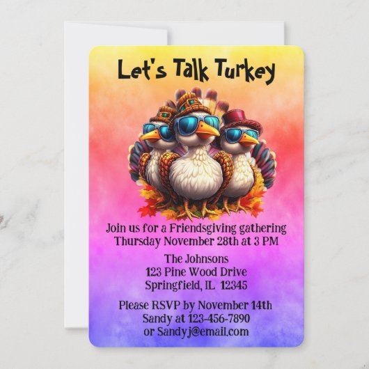 Friendsgiving Funky Thanksgiving Kaart (Voorkant)