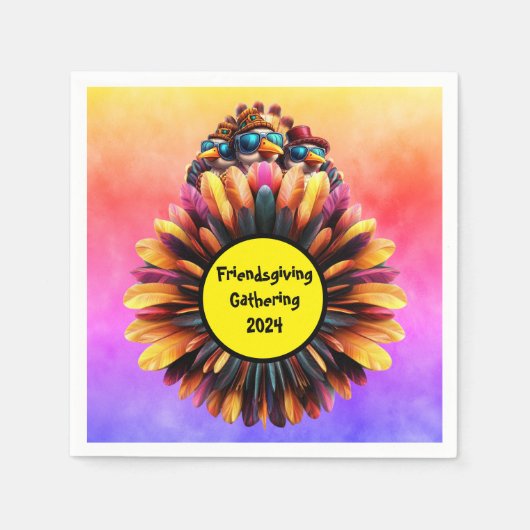 Friendsgiving Funky Thanksgiving Servet (Voorkant)