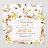 Friendsgiving Gold Copper Autumn Waterverf laat ov Kaart (Voorkant / Achterkant)