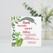 Friendsgiving Green Herfst Autumn Foliage Waterver Kaart (Staand voorkant)