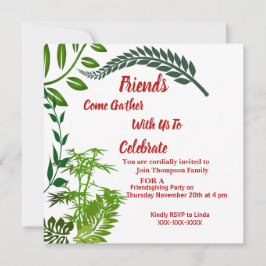 Friendsgiving Green Herfst Autumn Foliage Waterver Kaart