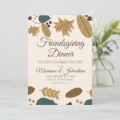 Friendsgiving Groene Blad Thanksgiving  Kaart (Staand voorkant)