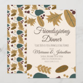 Friendsgiving Groene Blad Thanksgiving  Kaart (Voorkant / Achterkant)