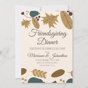 Friendsgiving Groene Blad Thanksgiving Kaart