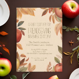 Friendsgiving Herfst Appeloogst Waterverf Herfst Kaart