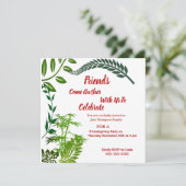 Friendsgiving Herfst Autumn Green Foliage Waterver Kaart (Staand voorkant)