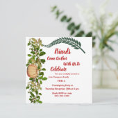 Friendsgiving Herfst Autumn Green Leaves Pumpkin I Kaart (Staand voorkant)