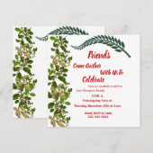 Friendsgiving Herfst Autumn Green Leaves Waterverf Kaart (Voorkant / Achterkant)