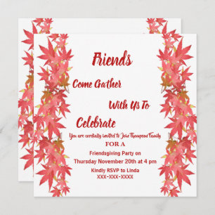 Friendsgiving Herfst Autumn Maple Leaves Kaart