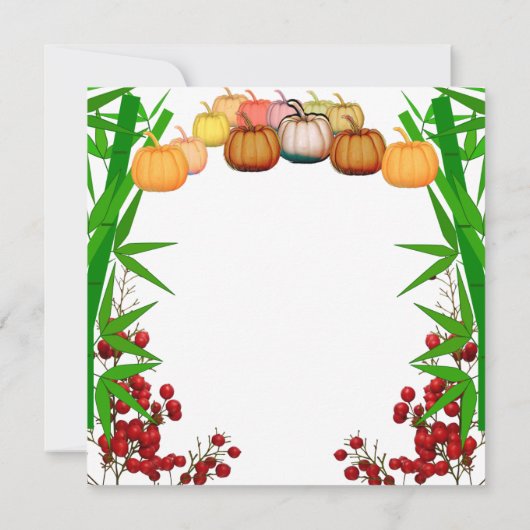 Friendsgiving Herfst Autumn Pumpkin Berry Green St Kaart (Achterkant)
