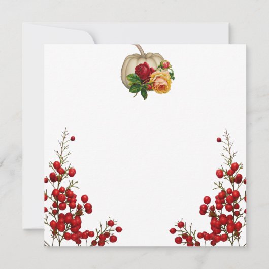 Friendsgiving Herfst Autumn Pumpkin Rozen Red Berr Kaart (Achterkant)