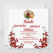 Friendsgiving Herfst Autumn Pumpkin Rozen Red Berr Kaart (Voorkant)