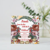 Friendsgiving Herfst Autumn Pumpkins Waterverf Roo Kaart (Staand voorkant)