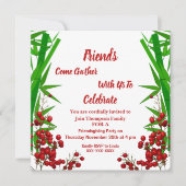 Friendsgiving Herfst Autumn Red Berry Green Struik Kaart (Voorkant)