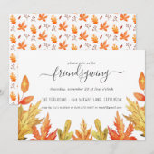 Friendsgiving herfst bladkleur Thanksgiving uitnod Feestdagenkaart (Voorkant / Achterkant)