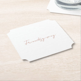 Friendsgiving Herfst Kaneel Tekst Thanksgiving Kartonnen Onderzetters