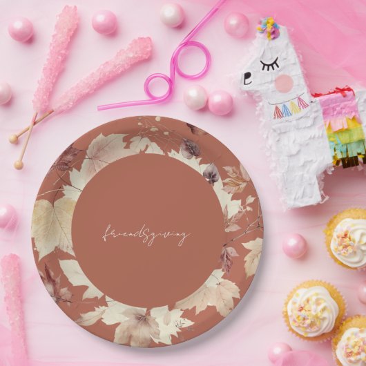 Friendsgiving Herfst Kaneel Thanksgiving Papieren Bordje (Feest)