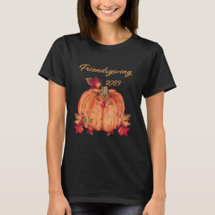 Friendsgiving herfst Oranje pompoenen herfstblader T-shirt