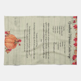 Friendsgiving herfst Oranje pompoenen herfstblader Theedoek