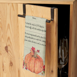 Friendsgiving herfst Oranje pompoenen herfstblader Theedoek