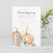 Friendsgiving Herfst Thanksgiving Dinner Party Kaart (Staand voorkant)
