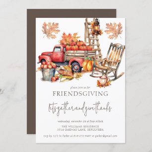 Friendsgiving herfst Waterverf Truck Kaart