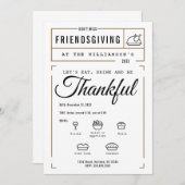 Friendsgiving Invitation - editable Kaart (Voorkant / Achterkant)