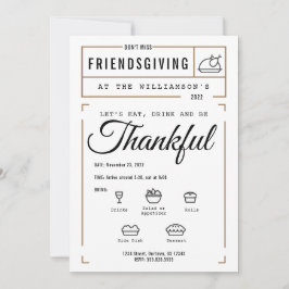 Friendsgiving Invitation - editable Kaart