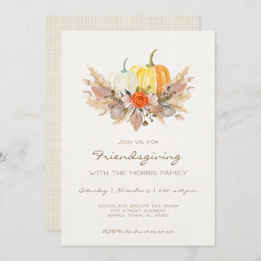 Friendsgiving Invitation Kaart (Voorkant / Achterkant)