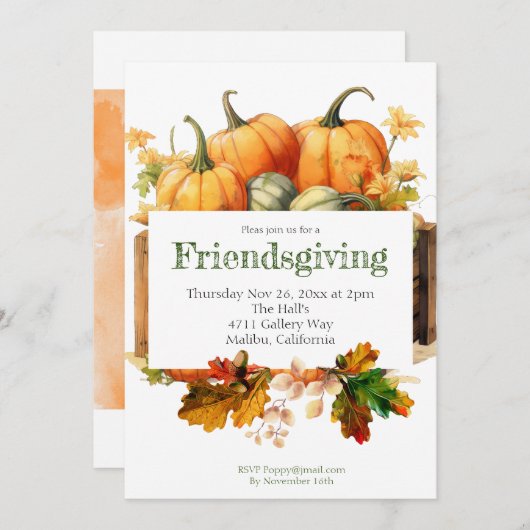 Friendsgiving Invitation Kaart (Voorkant / Achterkant)