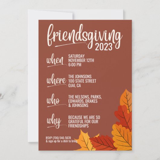 Friendsgiving Invitation Kaart (Voorkant)