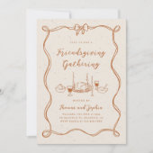 Friendsgiving Invitation Thanksgiving Dinner Party Kaart (Voorkant)