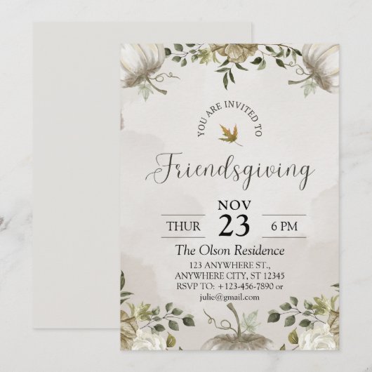 Friendsgiving Kaart (Voorkant / Achterkant)