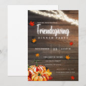 Friendsgiving Kerst- en Thanksgivinguitnodiging Kaart (Voorkant / Achterkant)