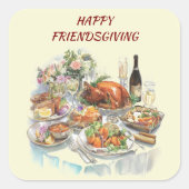 Friendsgiving Kerstmaal Sticker (Voorkant)